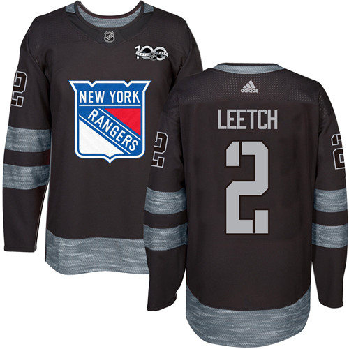 Adidas Rangers #2 Brian Leetch Black 1917-100th Anniversary Stitched NHL Jersey - Click Image to Close